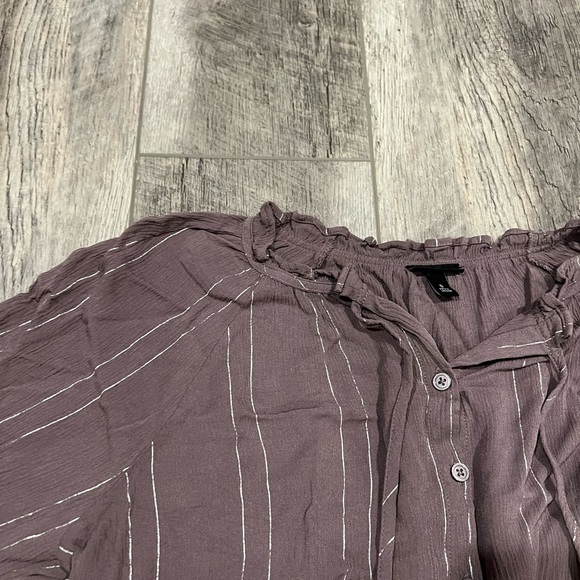 Torrid Purple Stripe Blouse - Picture 10 of 13